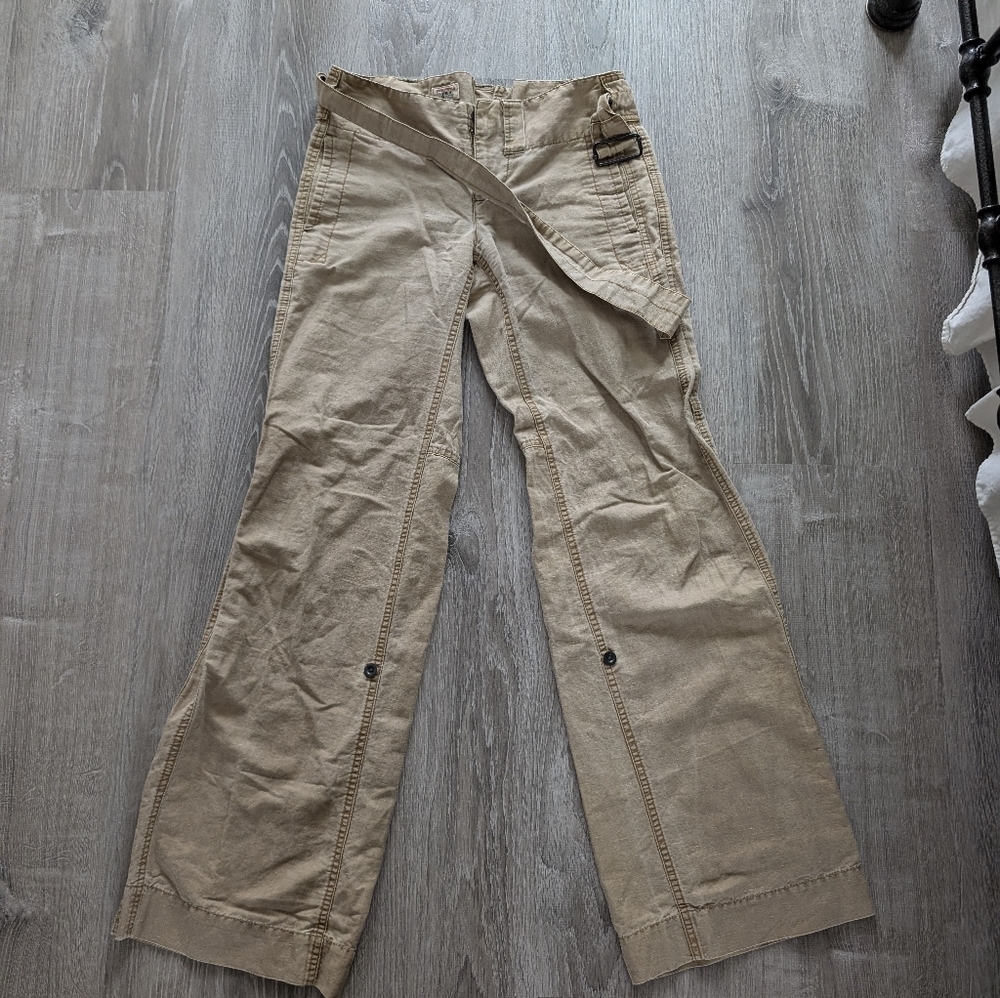 Free People Tan Cargo Workwear Pants